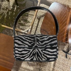 Staud Beaded Tommy Bag in Zebra